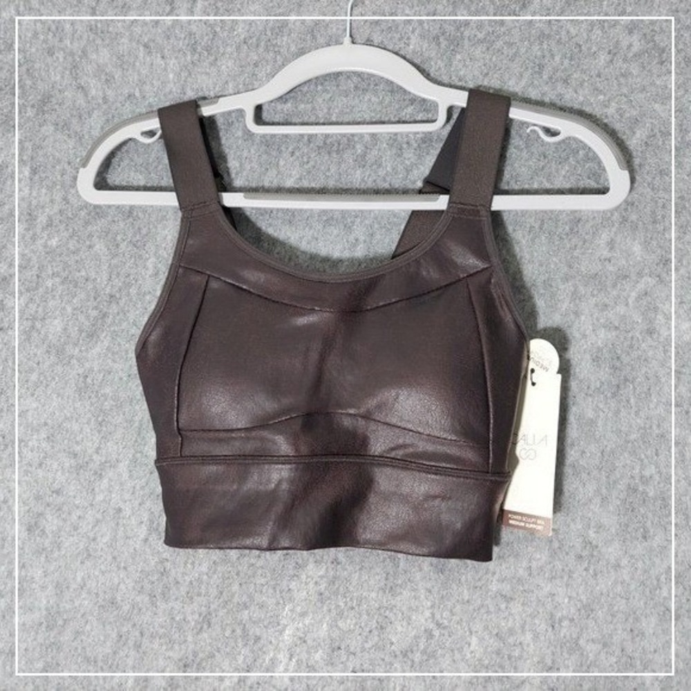 Calia Carrie Underwood Sports Bra XS Faux Leather Sculpt Longline Athleisure